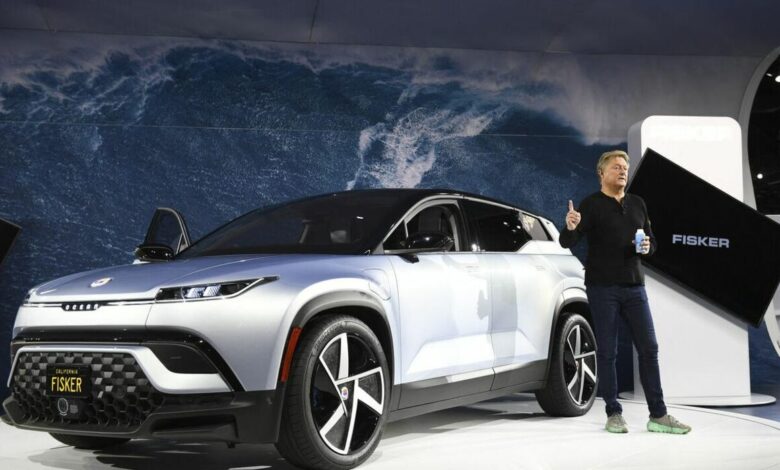 Henrik Fisker, firmaets grundlægger og adm. direktør, under præsentationen af bilen i 2021 i Los Angeles. Foto: Patrick T. FALLON