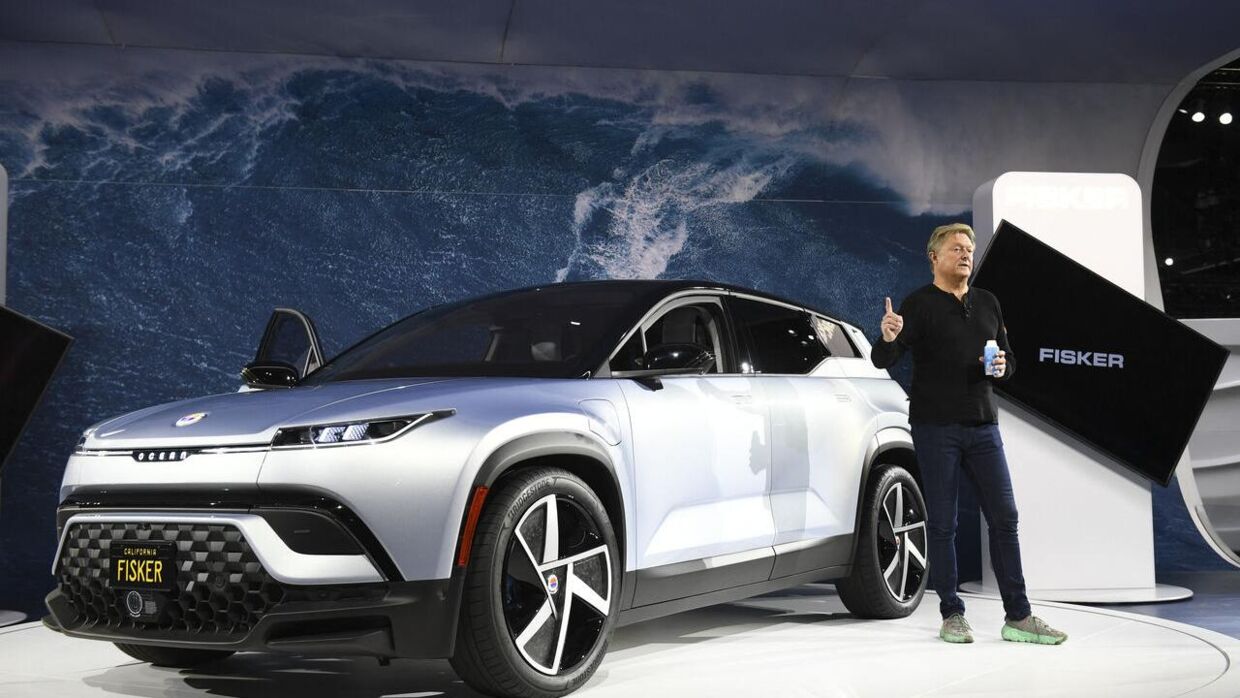 Henrik Fisker, firmaets grundlægger og adm. direktør, under præsentationen af bilen i 2021 i Los Angeles. Foto: Patrick T. FALLON